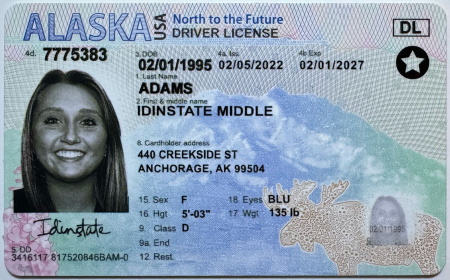 IDINSTATE IDINSTATE.CC New ALASKA  State Fake ID
