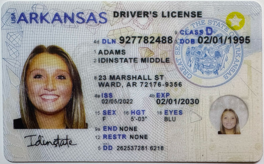 IDINSTATE IDINSTATE.CC New ARKANSAS State Fake ID