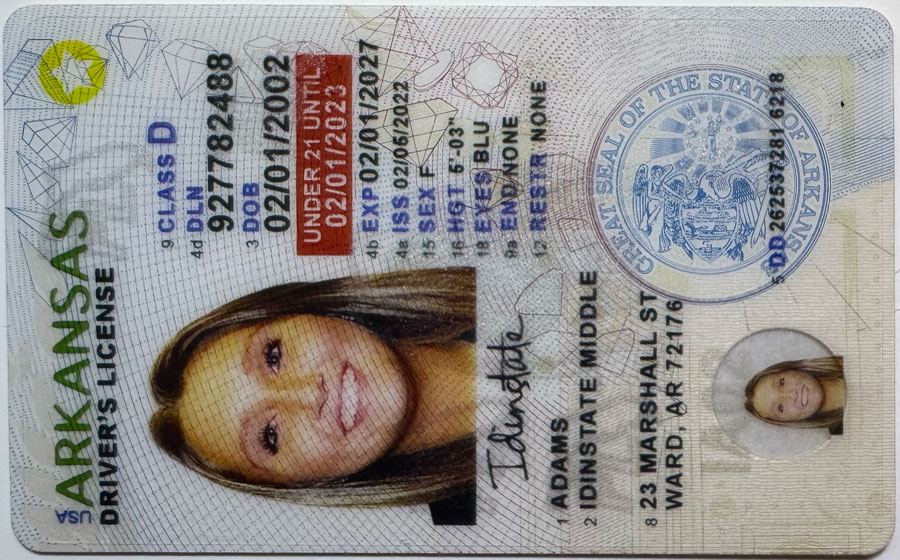IDINSTATE IDINSTATE.CC New Arkansas U21 State Fake ID