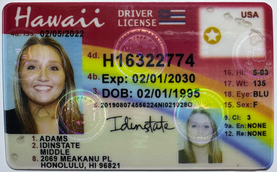 IDINSTATE IDINSTATE.CC New Hawaii State Fake ID