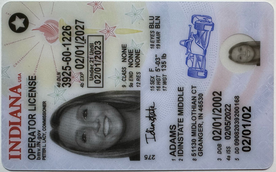 IDINSTATE IDINSTATE.CC New Indiana U21 State Fake ID