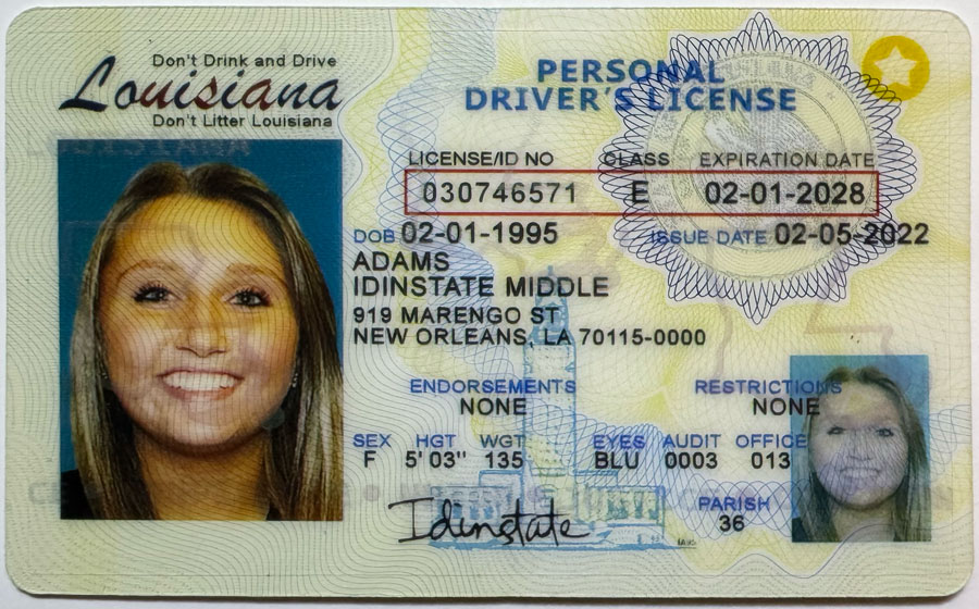 IDINSTATE IDINSTATE.CC New Louisiana State Fake ID