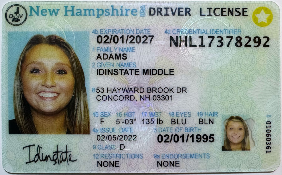 IDINSTATE IDINSTATE.CC New Hampshire State Fake ID