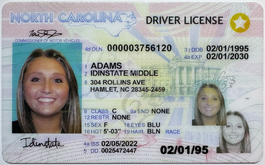 IDINSTATE IDINSTATE.CC New NORTH CAROLINA State Fake ID