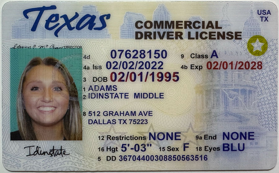 IDINSTATE IDINSTATE.CC New Texas O21 CDL State Fake ID