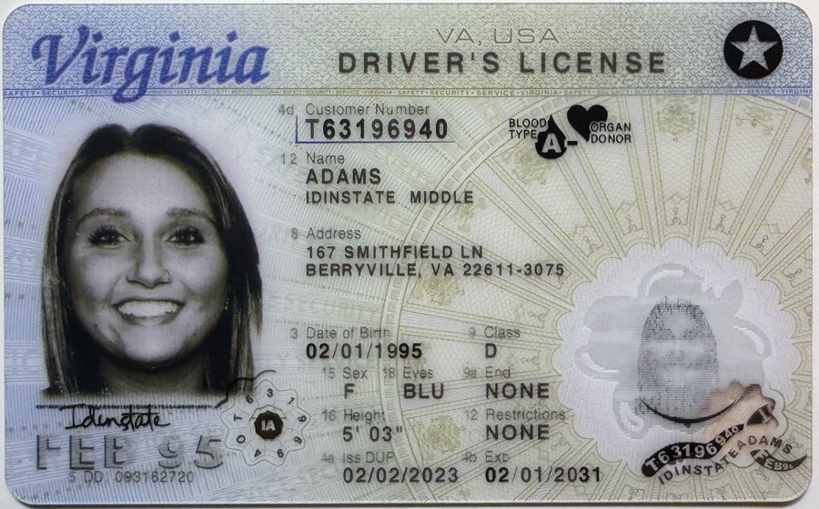 IDINSTATE IDINSTATE.CC New VIRGINIA State Fake ID
