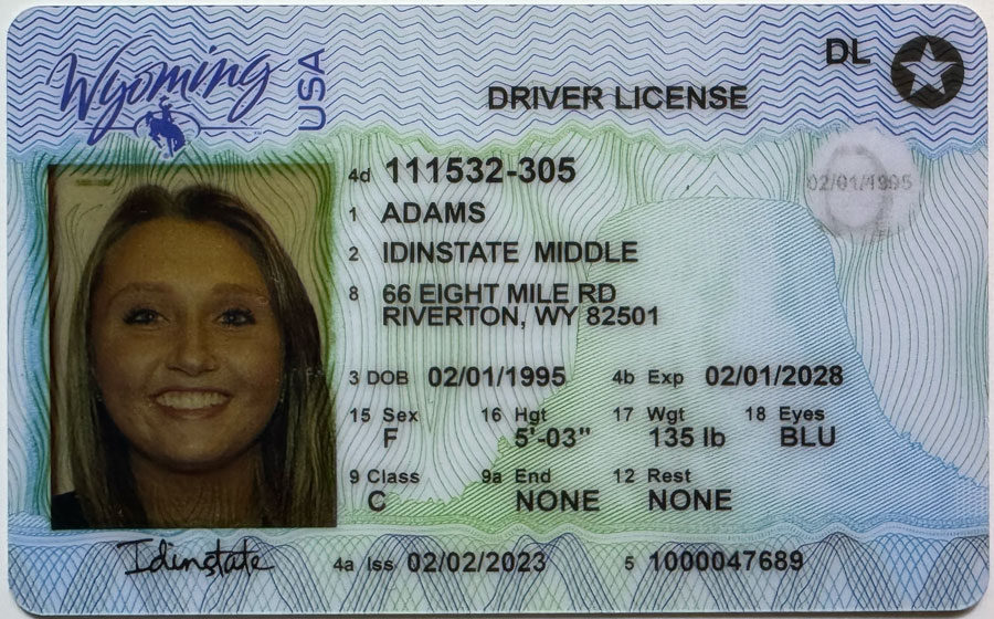 IDINSTATE IDINSTATE.CC New WYOMING State Fake ID