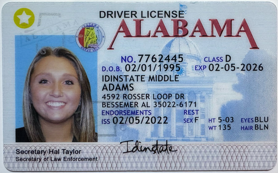 IDINSTATE IDINSTATE.CC New Alabama State Fake ID