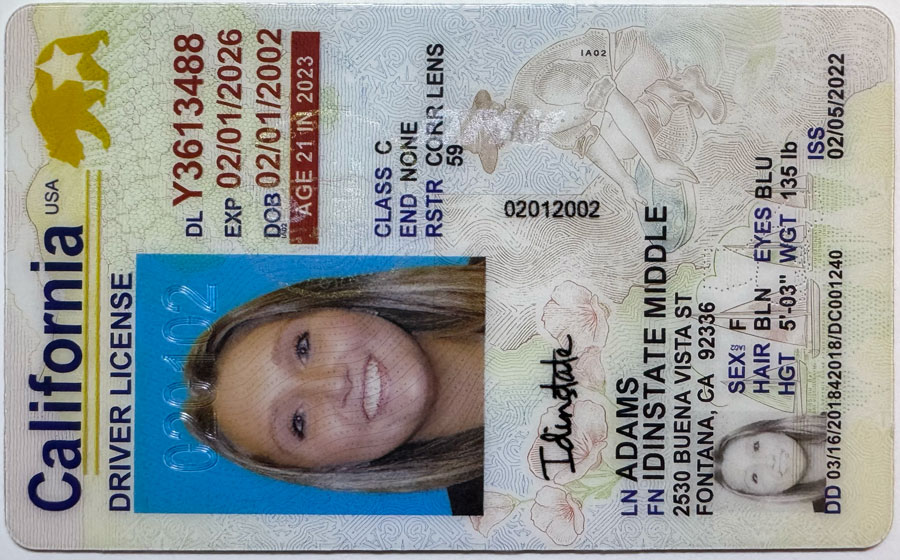 IDINSTATE IDINSTATE.CC New California U21 State Fake ID