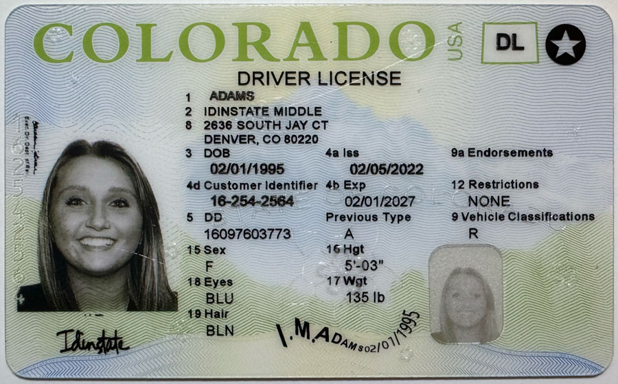 IDINSTATE IDINSTATE.CC New Colorado State Fake ID
