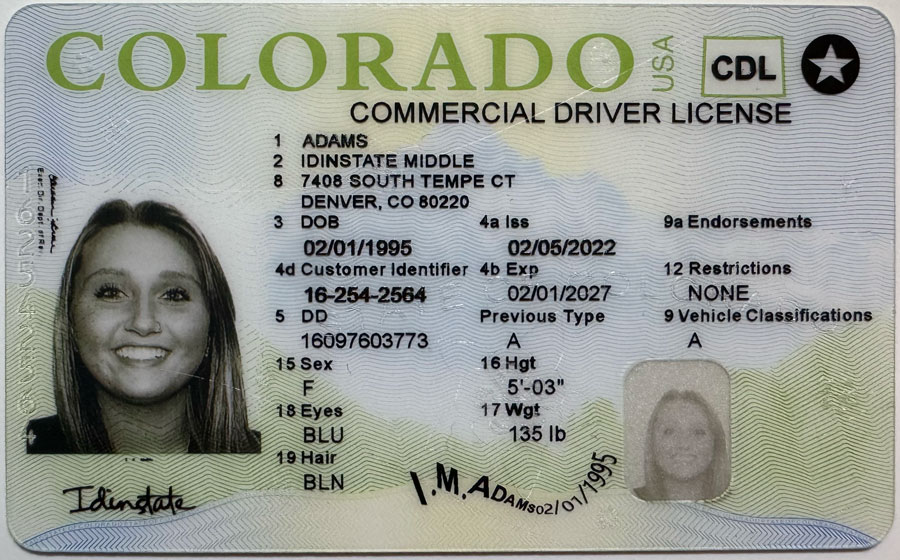 IDINSTATE IDINSTATE.CC New Colorado CDL