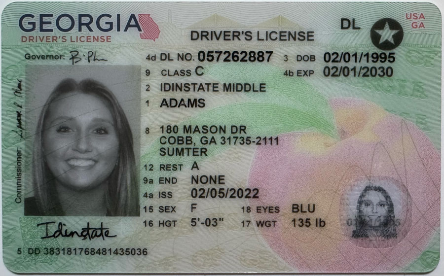 IDINSTATE IDINSTATE.CC New Georgia State Fake ID
