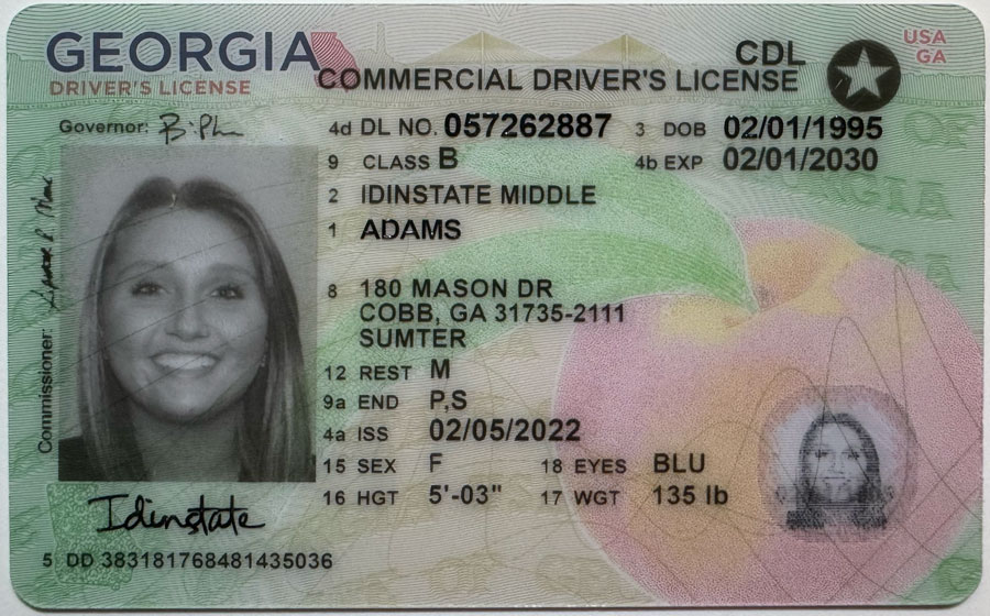 IDINSTATE IDINSTATE.CC New Georgia CDL