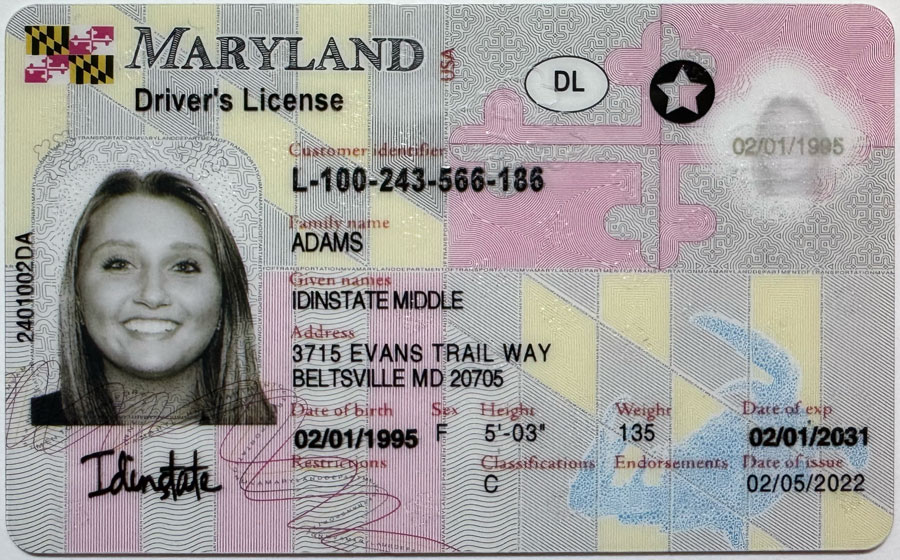 IDINSTATE IDINSTATE.CC New Maryland State Fake ID
