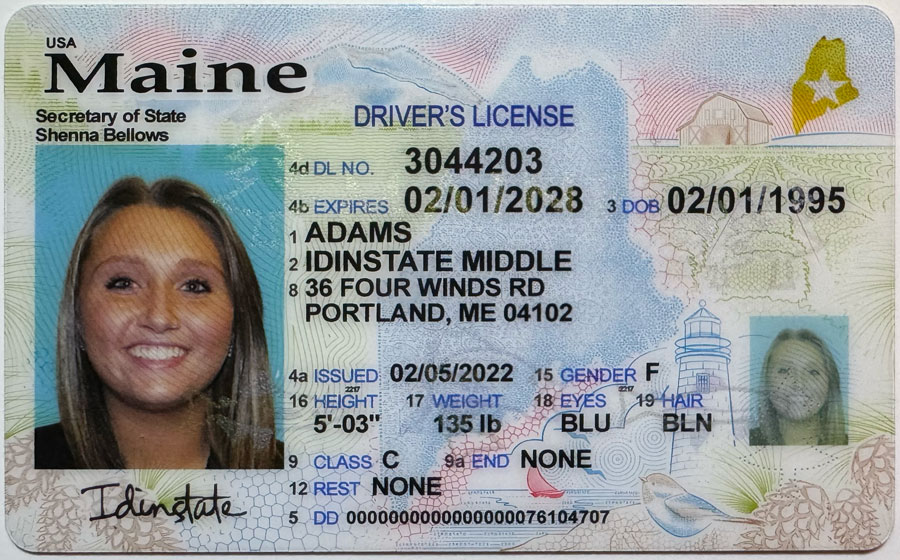 IDINSTATE IDINSTATE.CC New Maine State Fake ID