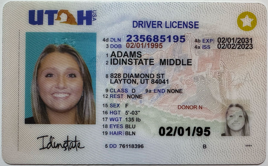 IDINSTATE IDINSTATE.CC New UTAH State Fake ID
